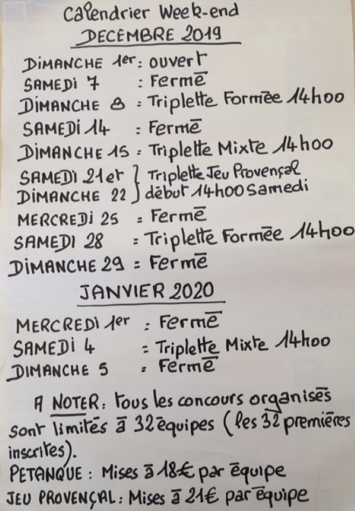 Calendrier BPG - Décembre 2019 Calendrier BPG - Décembre 2019