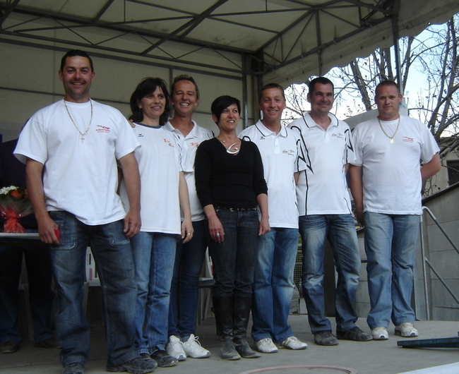 Le podium de la qualification doublette pétanque 2010 à Briançon....... un souvenir particulier pour Fred (photo GAP)