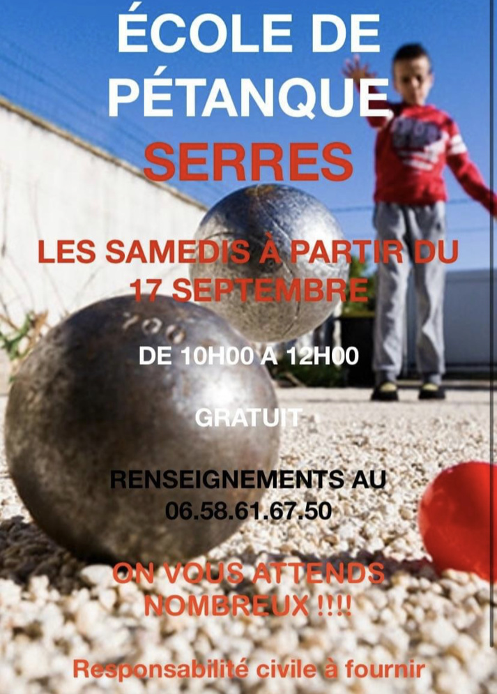 Reprise École de Petanque