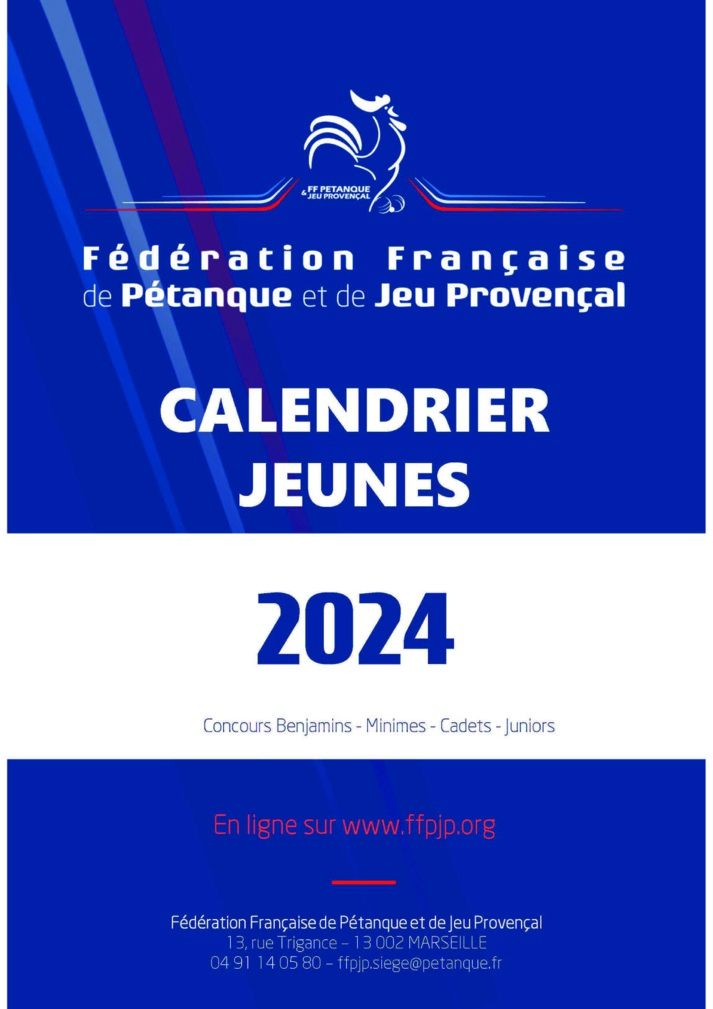 Calendrier jeunes 2024