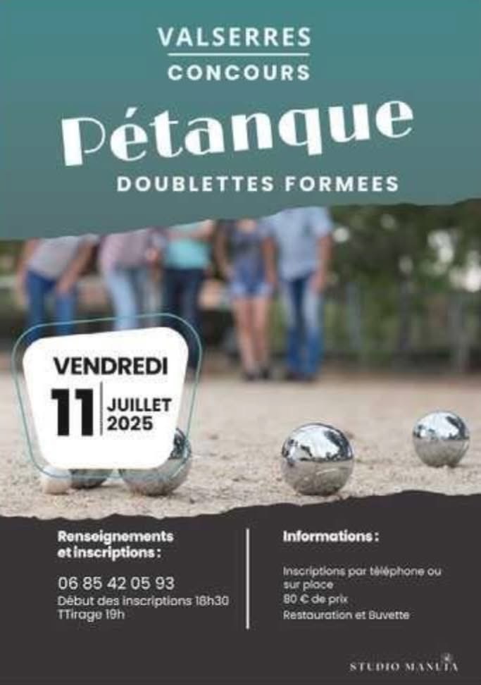 Concours de pétanque à Valserres