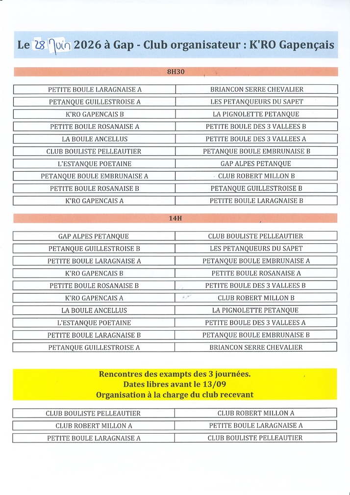 Open Pétanque le 28 juin à Gap