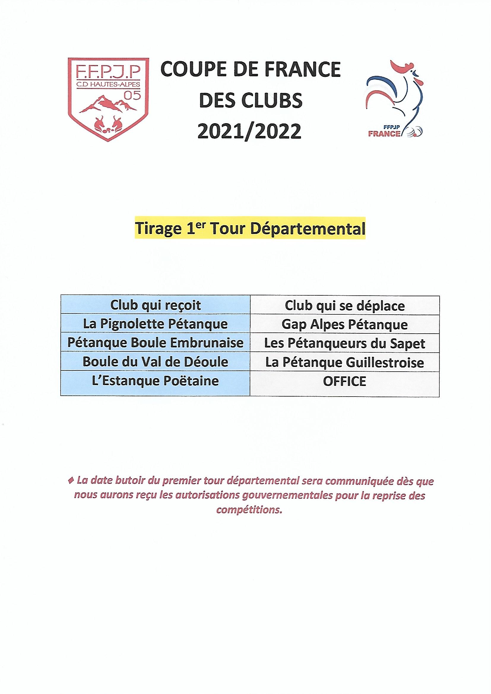 Tirage Coupe De France Pétanque 2022 2023
