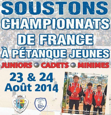 Championnats de France Jeunes les 23  et 24 Aout 2014 à Soustons