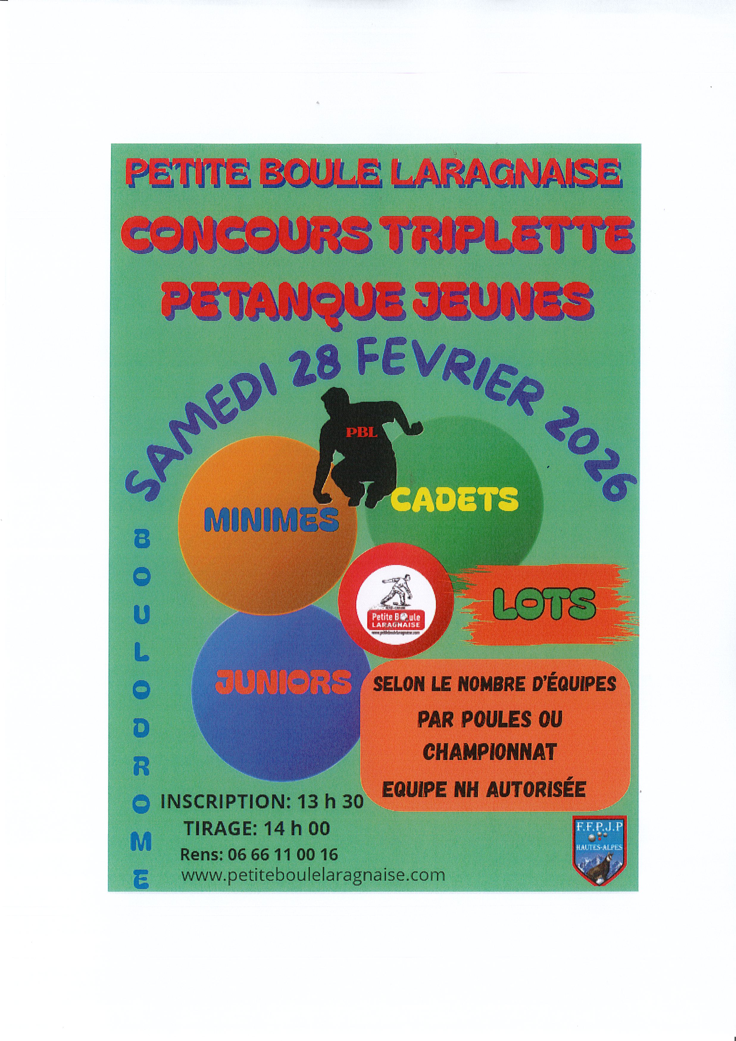 Concours Triplette Pétanque Jeunes à Laragne