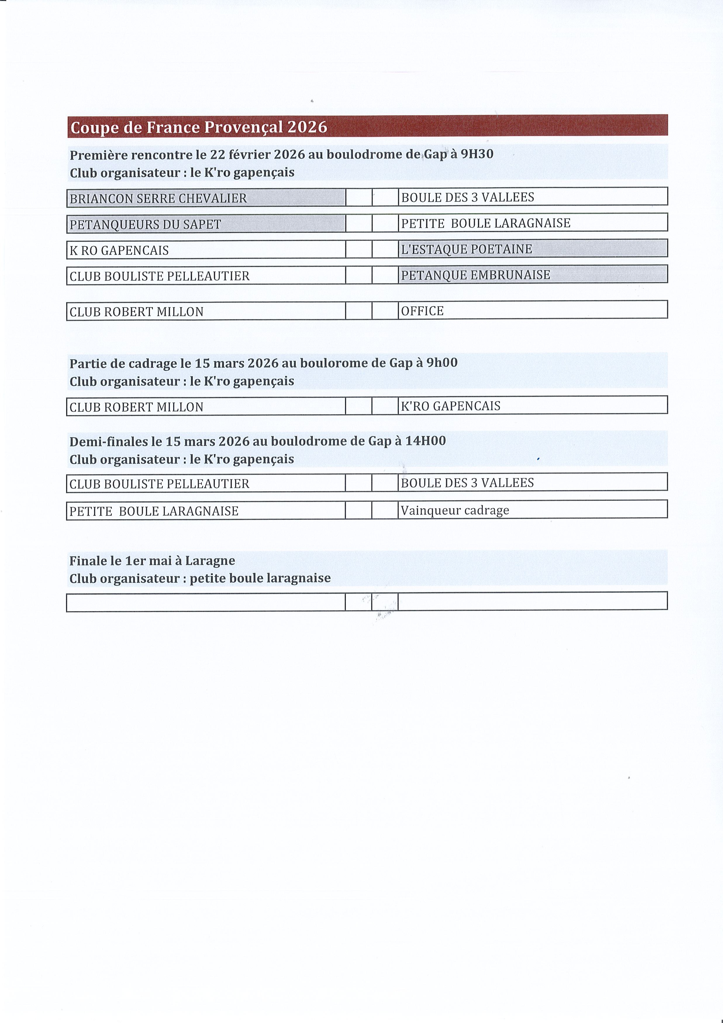 Coupe de France Provençal 2026