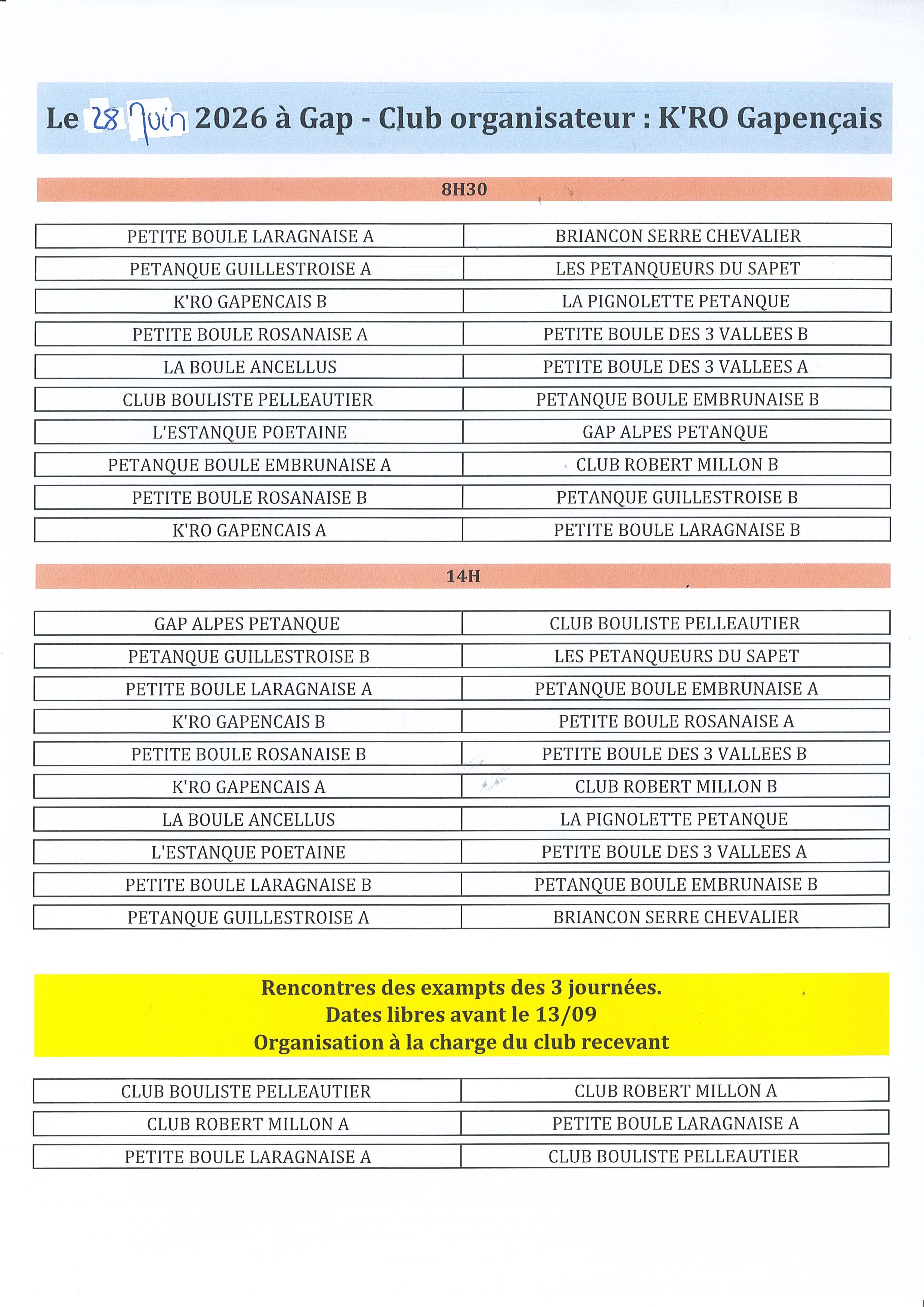 Open Pétanque le 28 juin à Gap