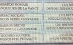 Résultats à la pause du Championnat Départemental Triplette Promotion Jeu Provençal Brinaçon 2021