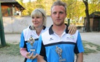 Chantal GIRARD et  Christophe ROOSEN  (Gap Alpes Pétanque H.A.) Champions départemental doublettes mixtes.