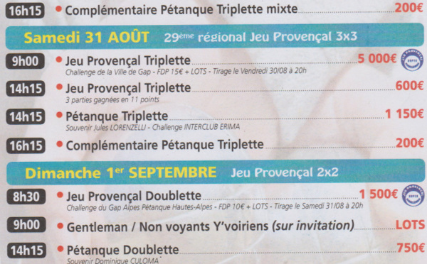 GAP - 46° Critérium Bouliste