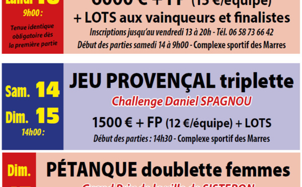 SISTERON - 58° journées boulistes