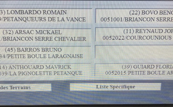 1/4 de finale du championnat triplette Jeu Provençal de Briançon 6 juin 2021