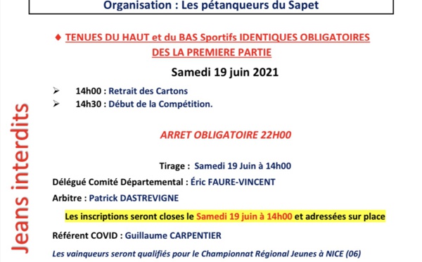 Championnat Départemental Triplette Jeune
