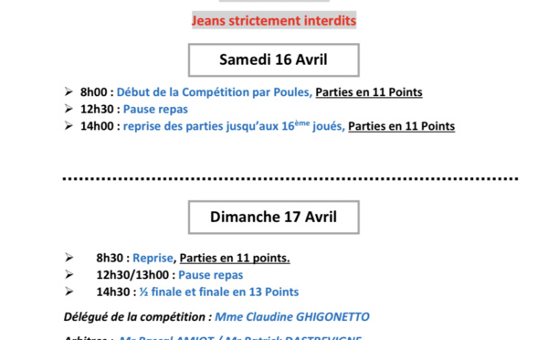 Championnat Départemental Doublettes Jeu-Provençal
