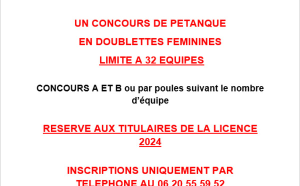 Embrun, dimanche 17 mars 2024 petanque Doublette Féminines
